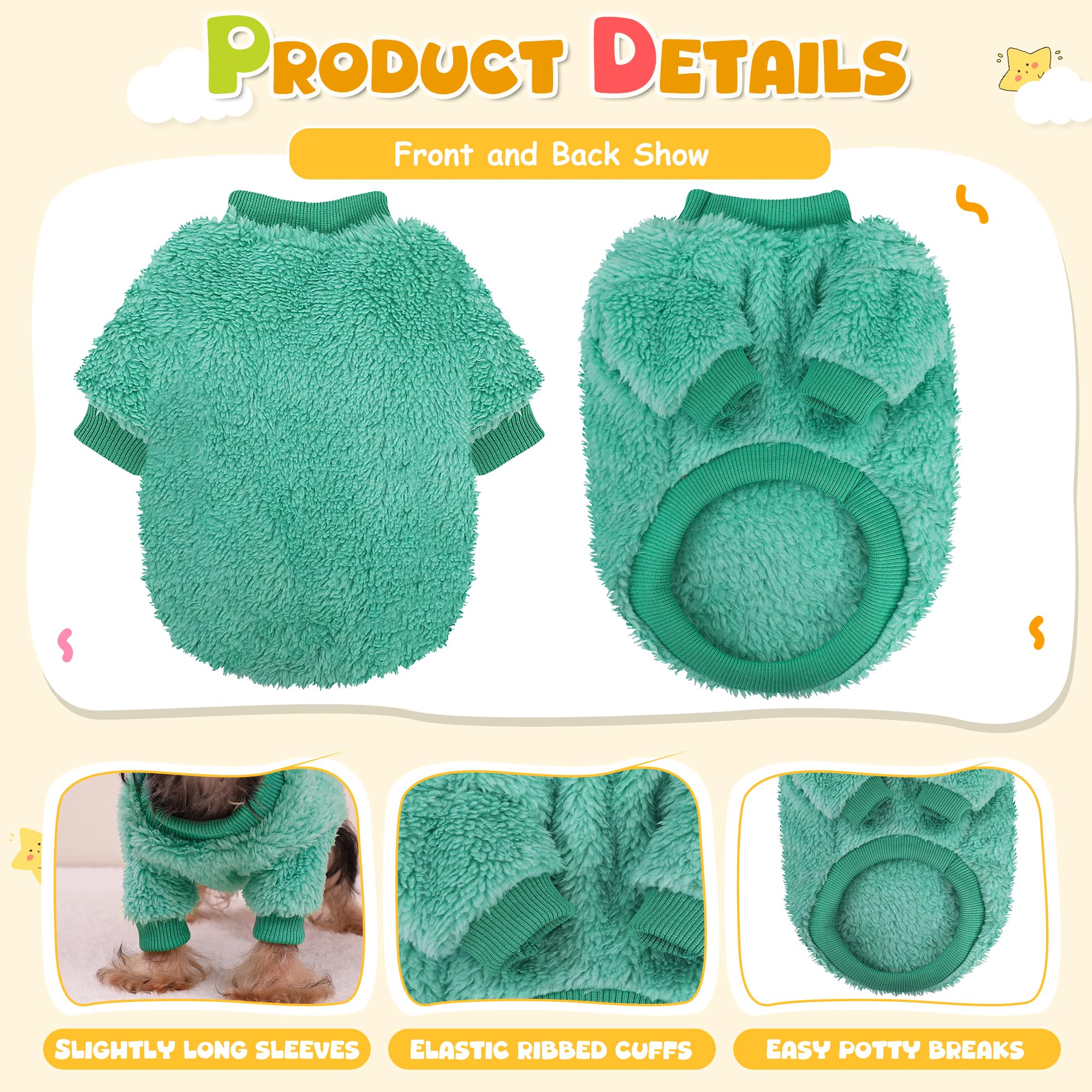 Teacup dog sweater pullover design visible for quick dressing