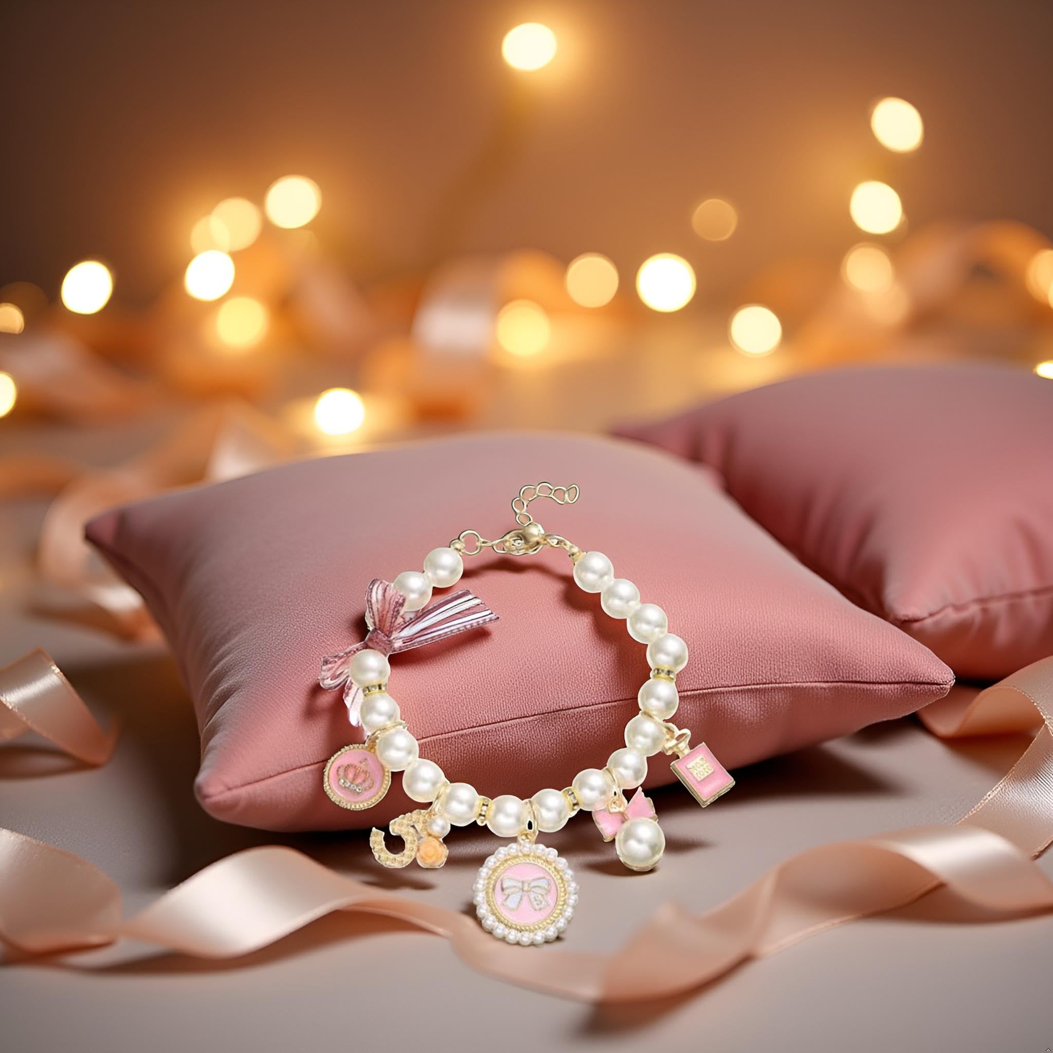 Tustao Pink Dog Pearl Necklace elegant pet fashion for special occasions