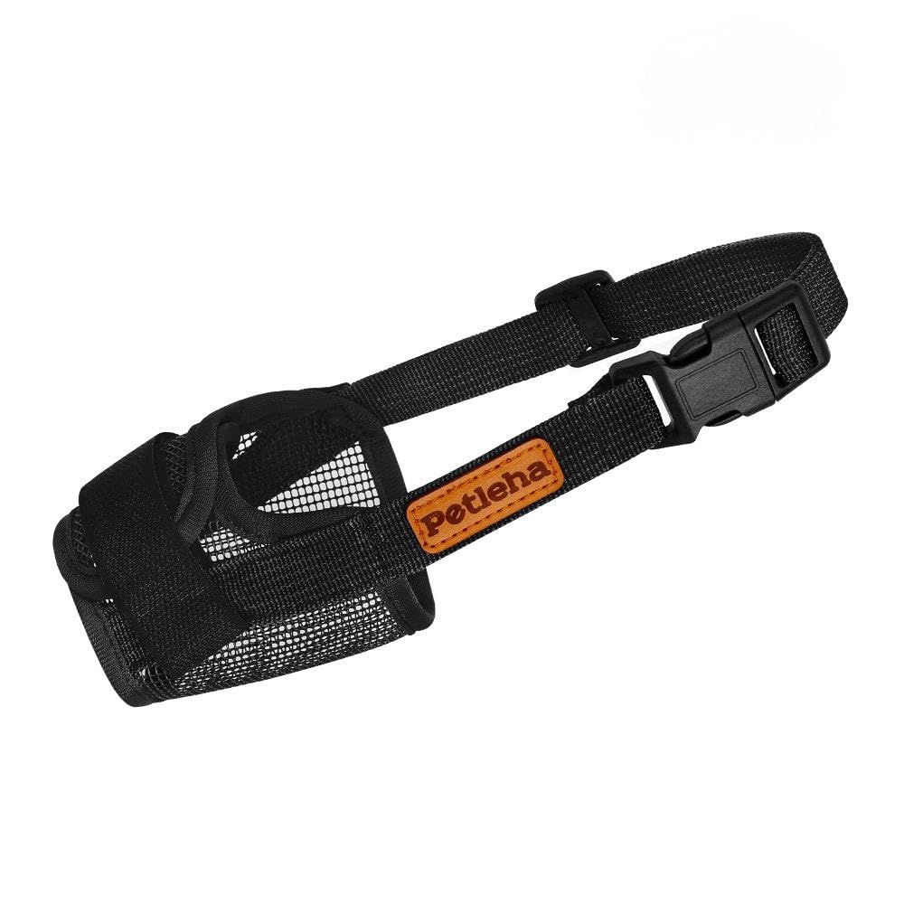 Tutuyao dog muzzle adjustable-fit closeup highlights Velcro for secure wear.