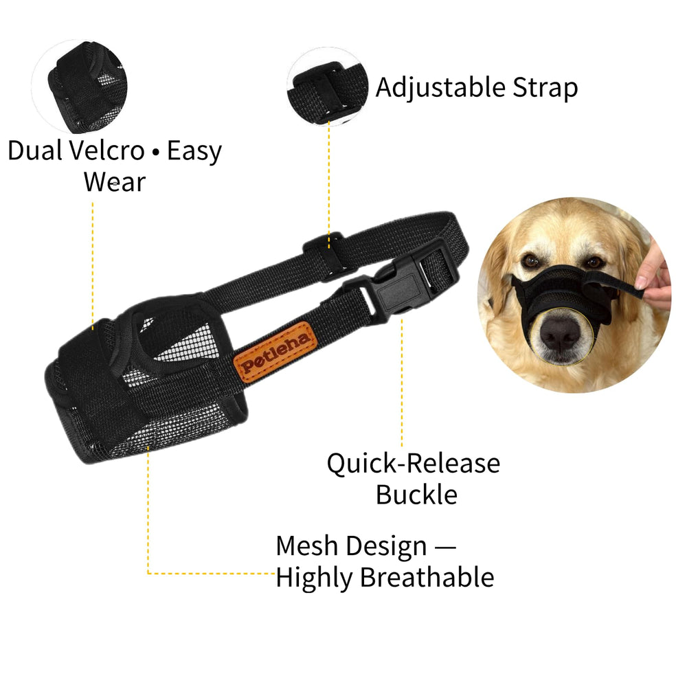 Tutuyao dog muzzle open-front design enables panting and drinking on walks.