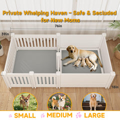 Tuxun whelping box with pig rails protects puppies during birth and rest