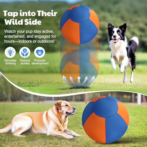 TVM Herding Ball orange-blue closeup highlights puncture-resistant inner bladder for safe play.