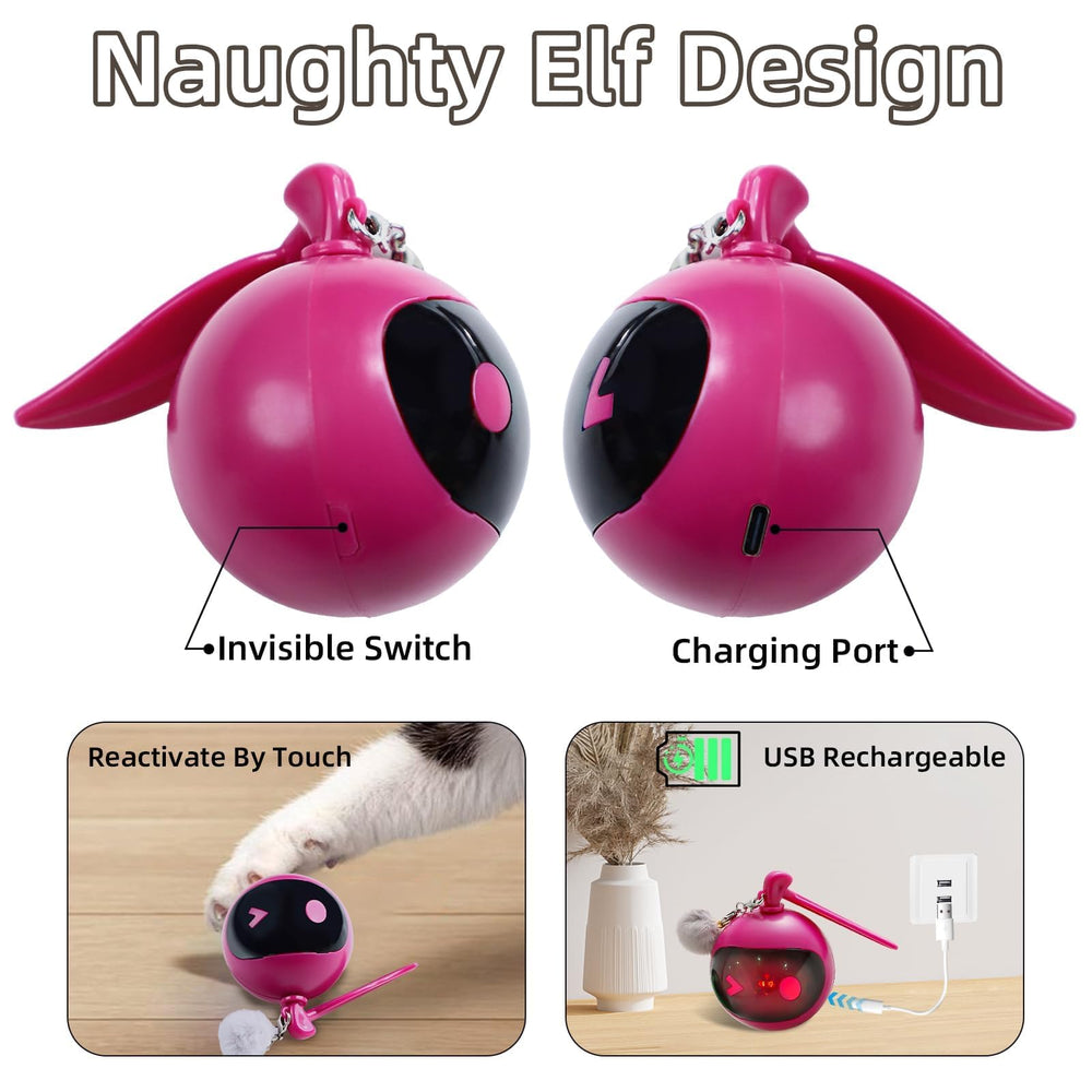 TVM interactive cat toy rose-red ball bird chirp sound boosts engagement