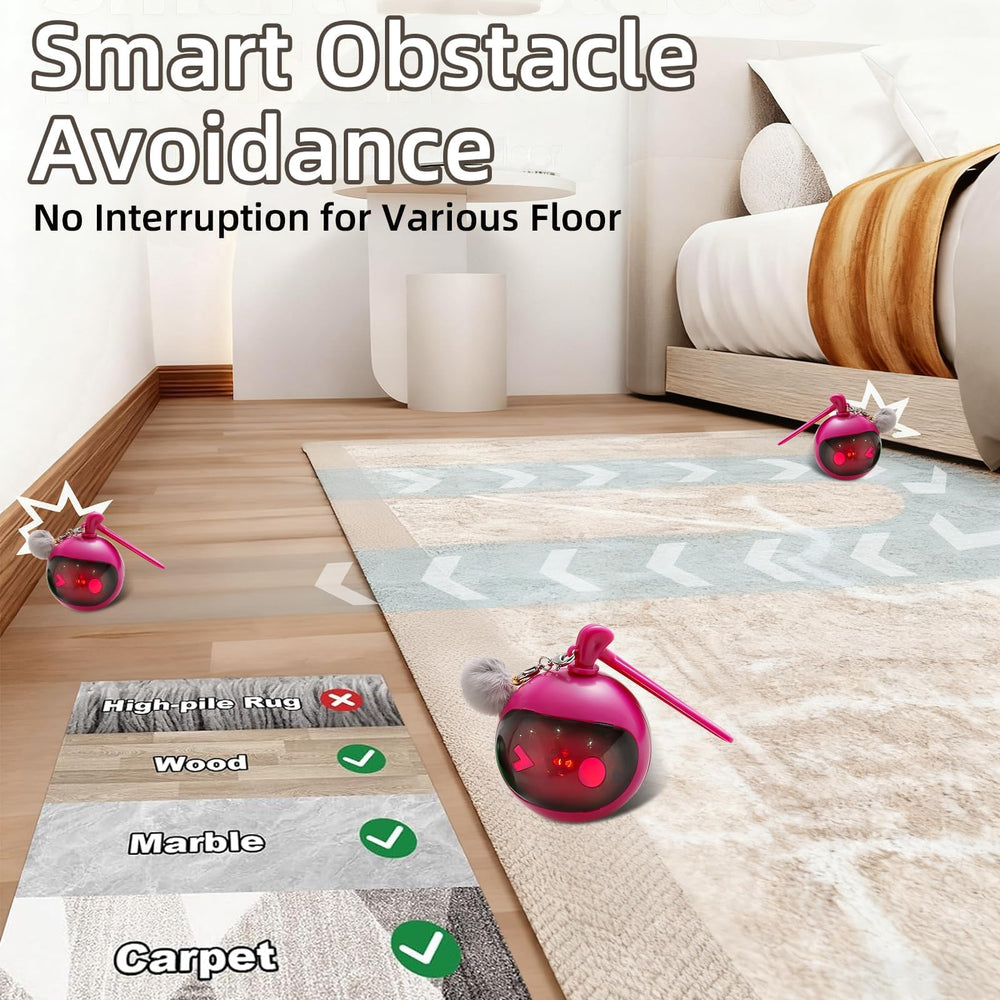 TVM interactive cat toy rose-red ball glow effect enables low-light play