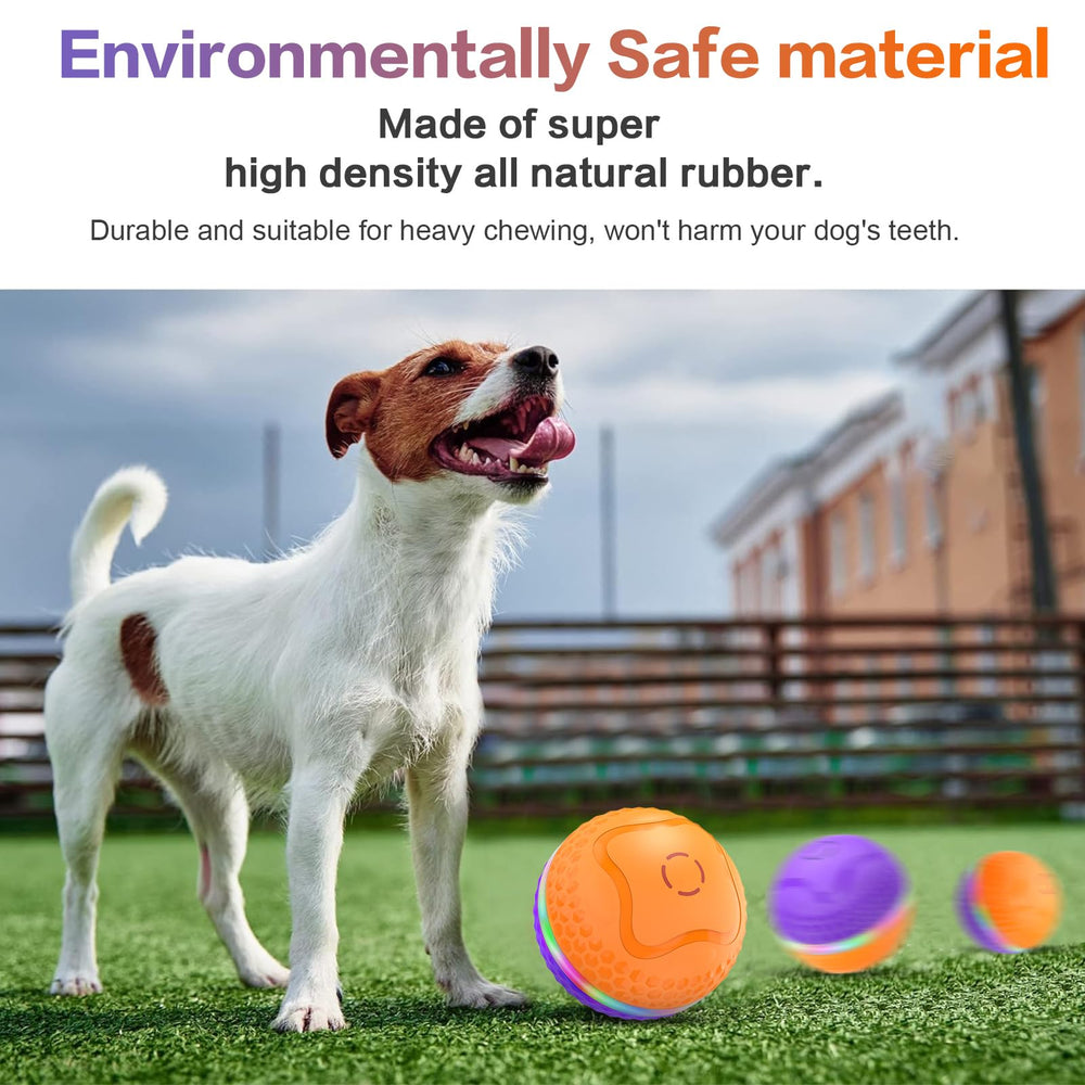 TVM Interactive Dog Ball LED illumination for nighttime visual appeal.