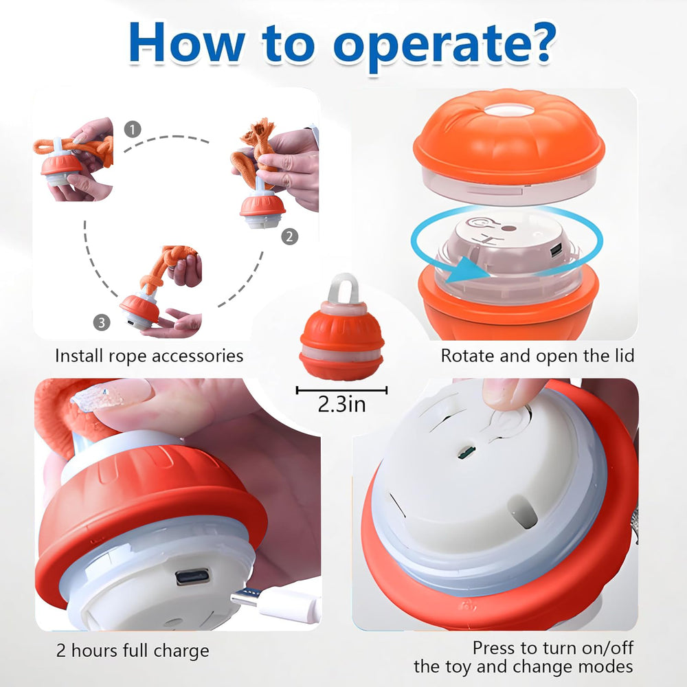 TVM Interactive Dog Ball Type-C charging for quick power and longer play