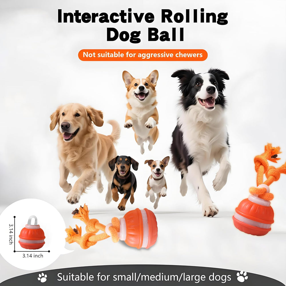 TVM Interactive Dog Ball in yellow interactive mode encourages responsive play