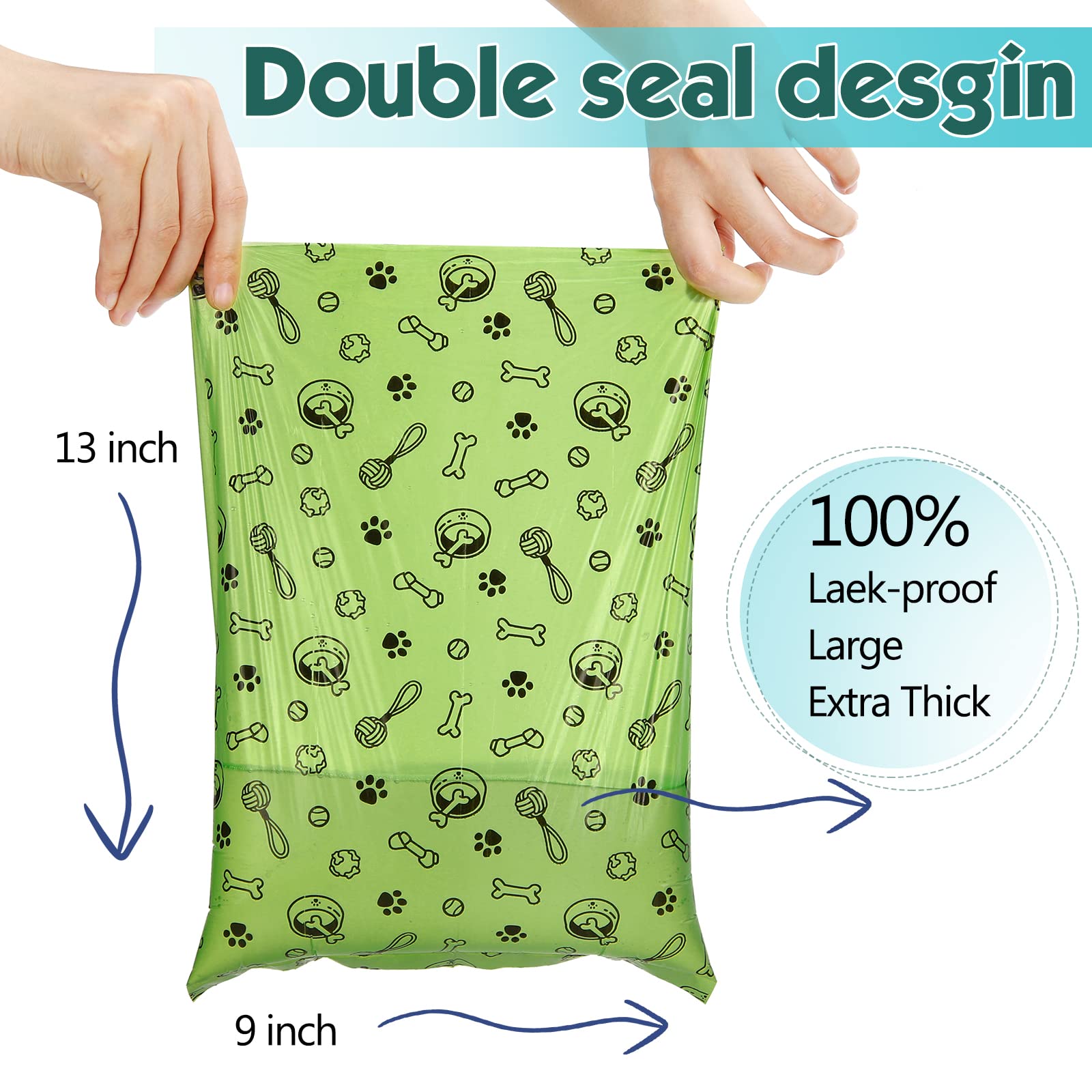 TVOOD extra-thick leak-proof bags protect hands during cleanup.