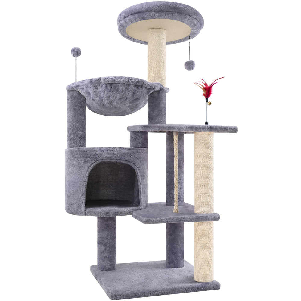 TWDEPART 42.5 inch cat tree cozy condo provides a comfy hideaway and observation perch.