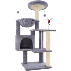TWDEPART 42.5 inch cat tree cozy condo provides a comfy hideaway and observation perch.
