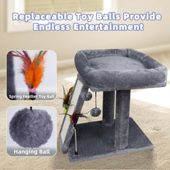 TWDEPART cat tree durable structure supports energetic cats.