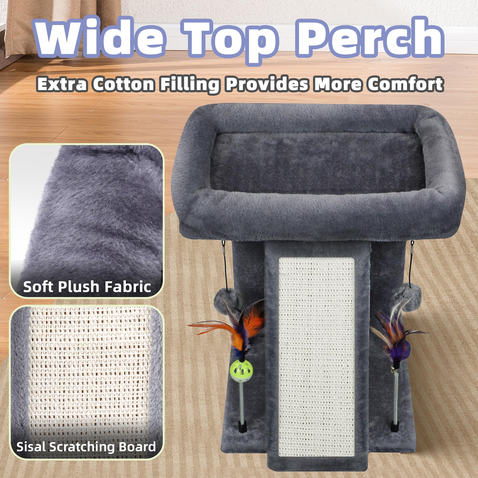 TWDEPART cat tree easy-assembly design makes setup quick.