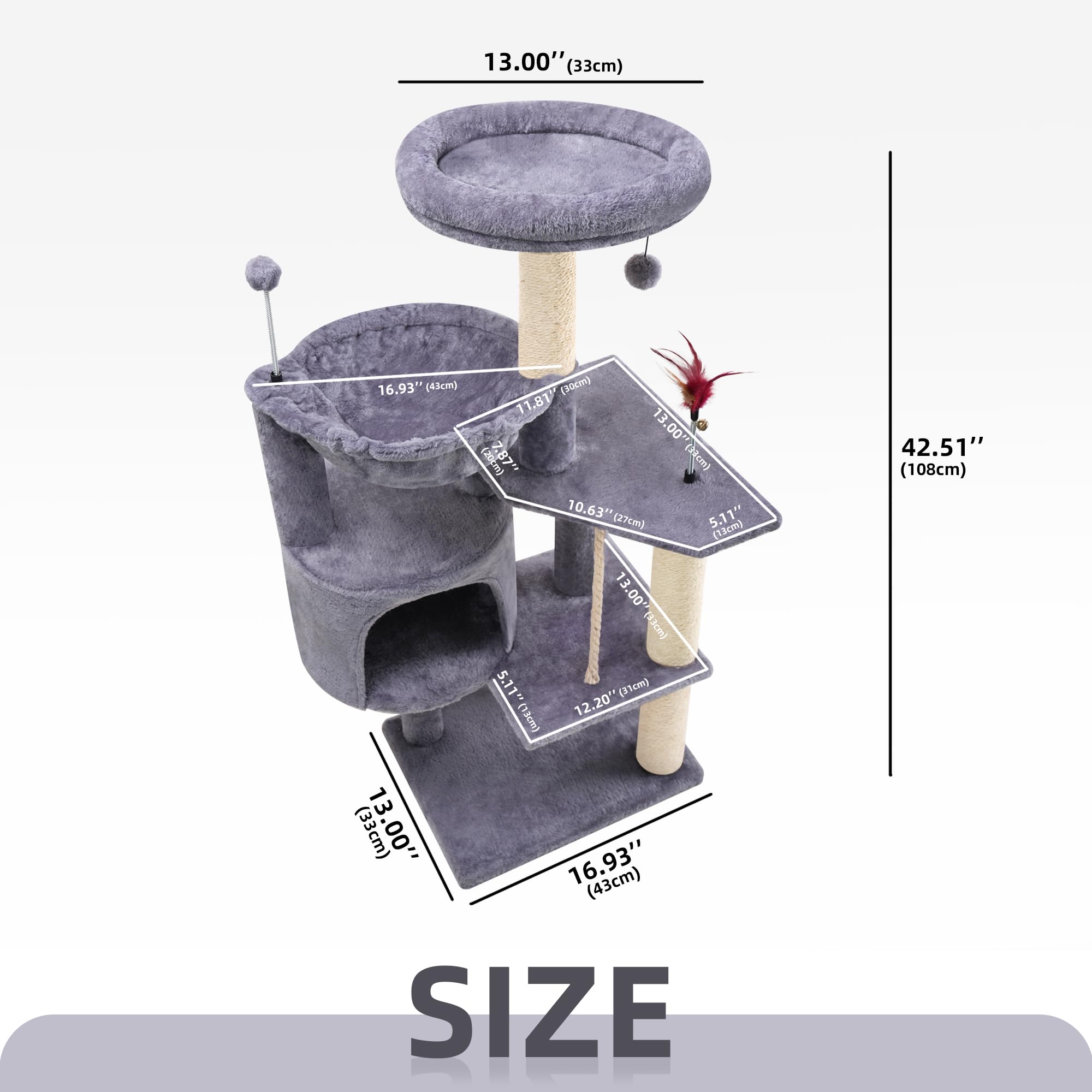 TWDEPART cat tree perches provide elevated rest spots for curious indoor cats.