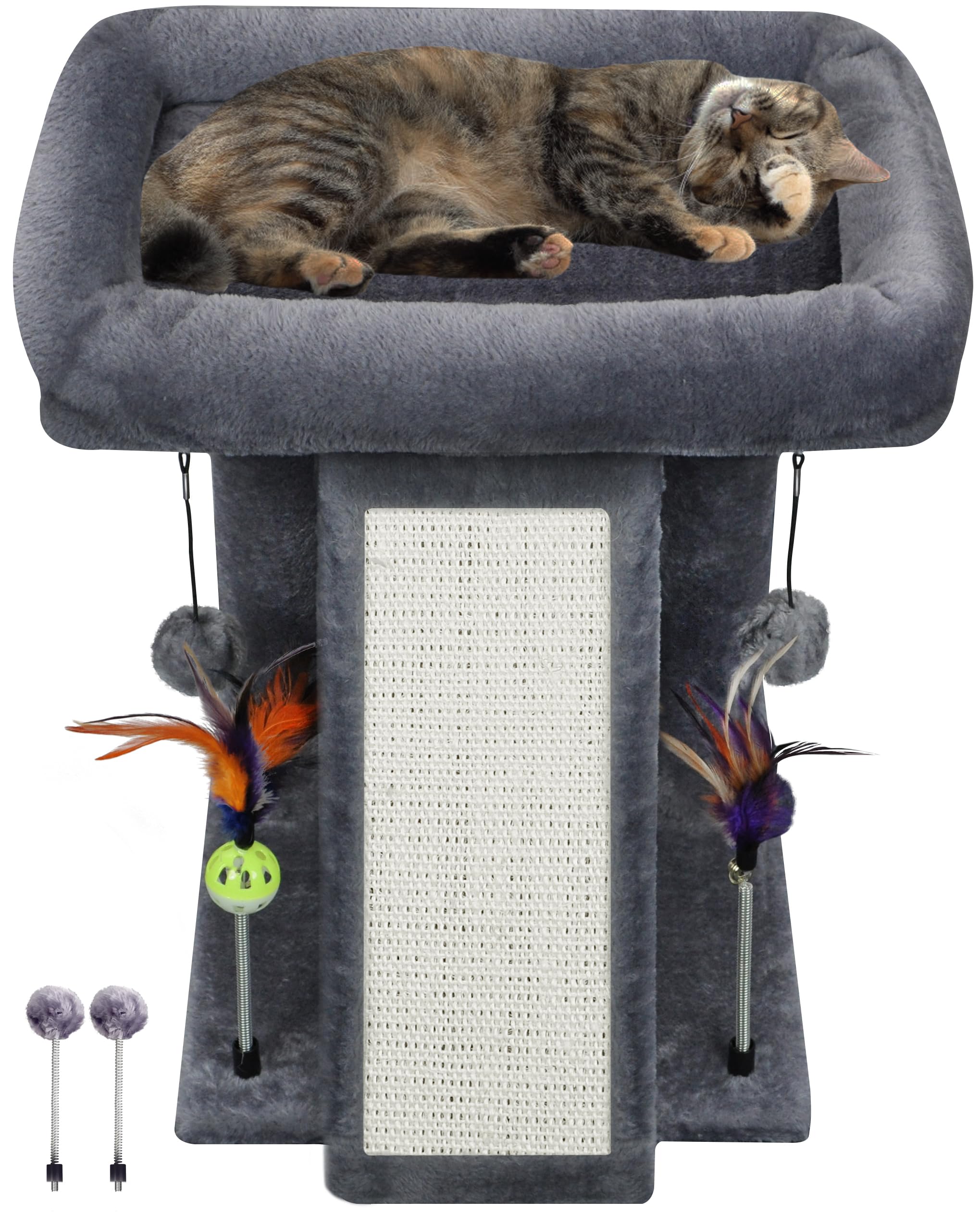TWDEPART cat tree top platform provides a cozy resting spot for indoor cats.