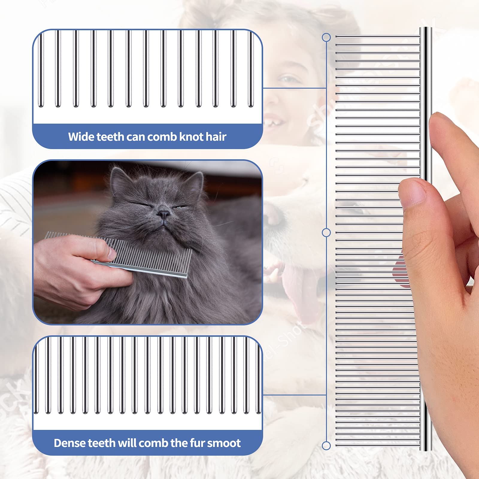 Twellife wood-like handle grooming tool feels sturdy and comfortable during sessions.