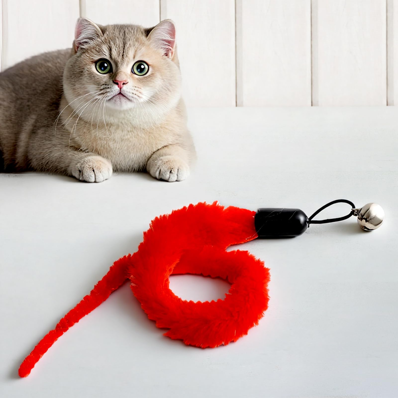 Tweruna cat worm toy universal connector prevents toy from detaching during teaser sessions