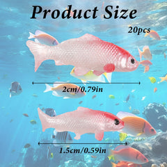 Tweruna mini koi fish 2cm – lifelike texture for indoor aquariums