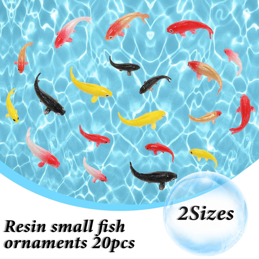 Tweruna mini koi fish garden pond scene with colorful strokes