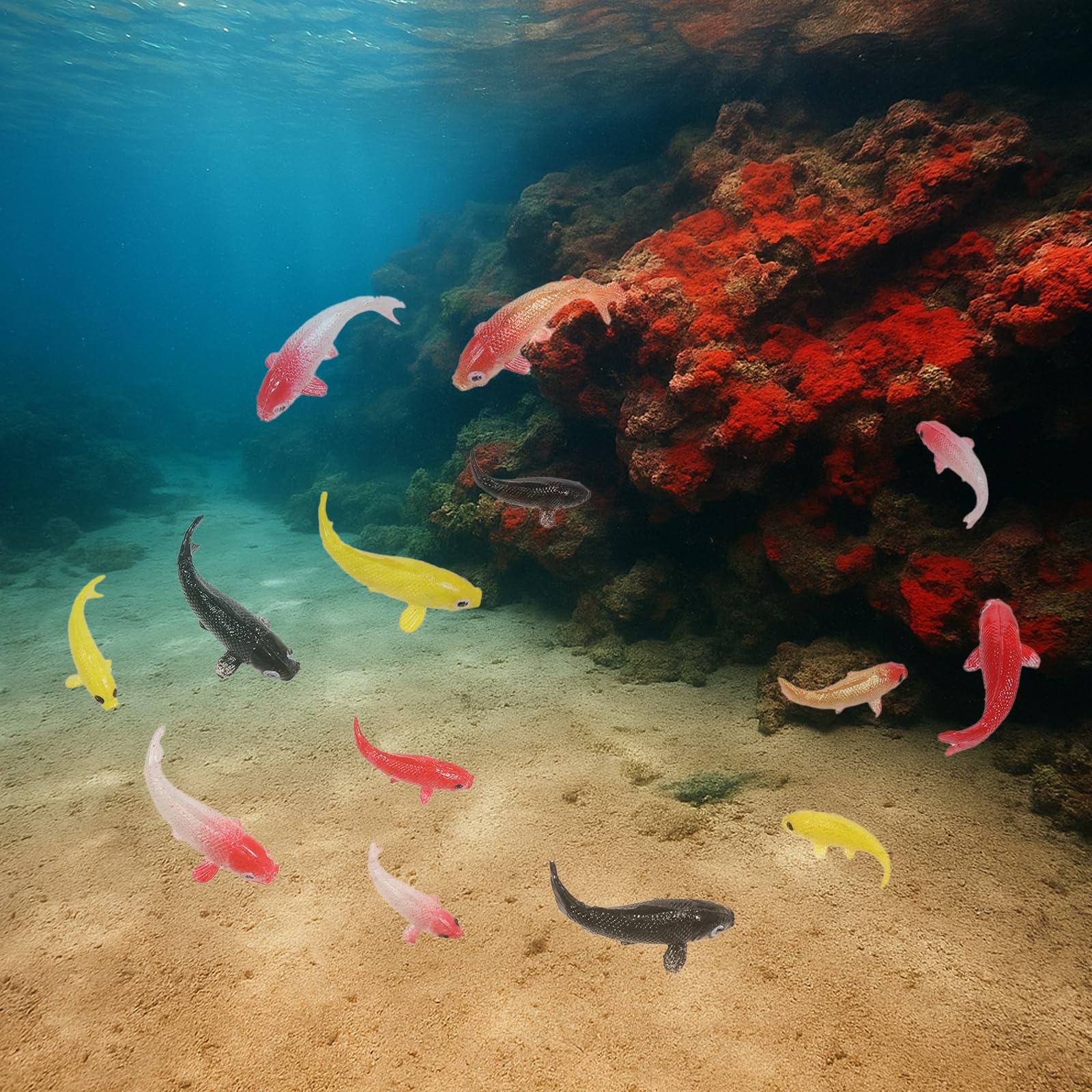 Tweruna mini koi fish weather-resistant PVC for durable outdoor decor