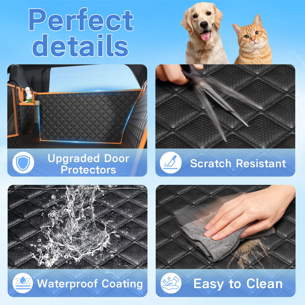 Twesync dog car seat cover door protectors prevent door scratches.
