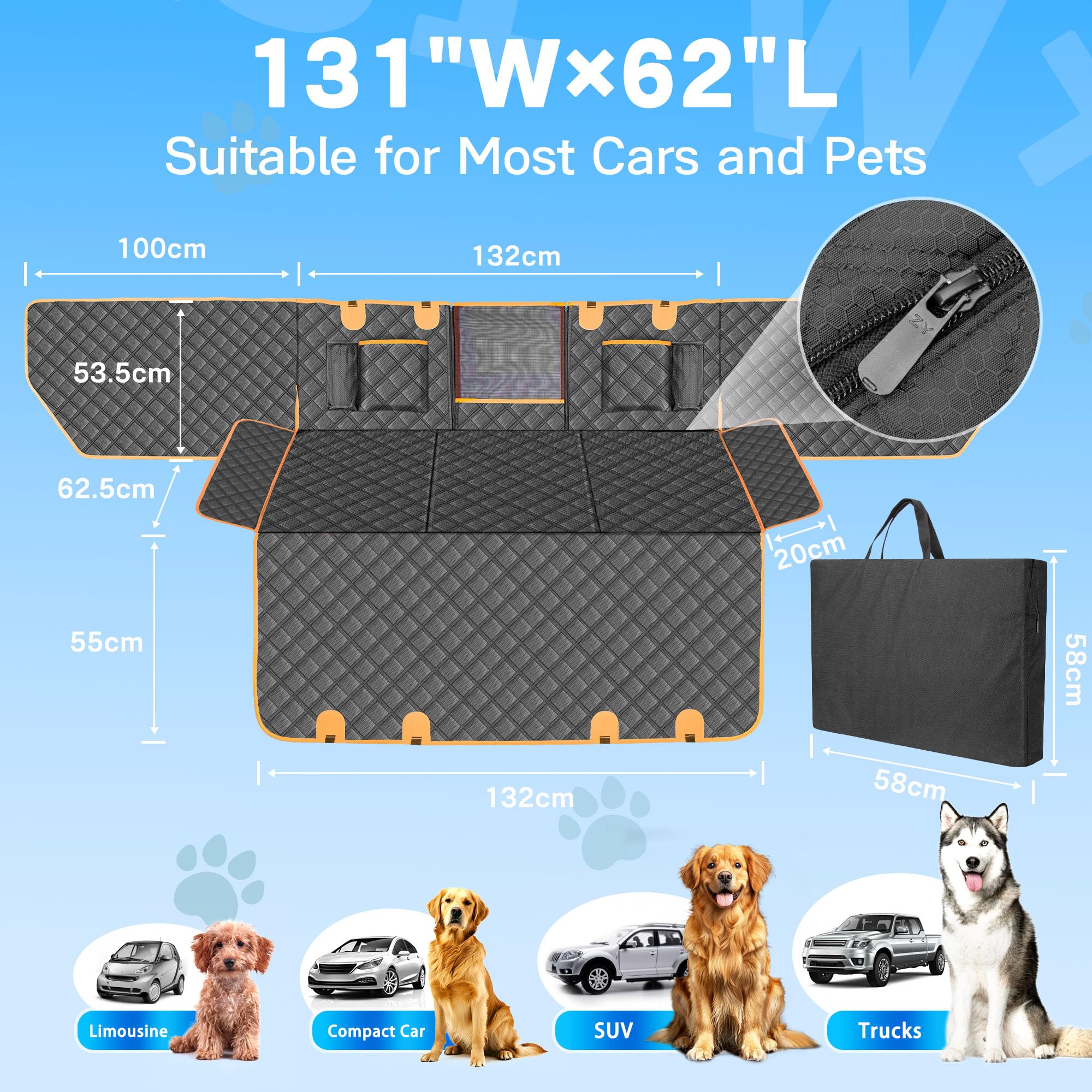 Twesync dog car seat cover machine-washable for simple cleaning.
