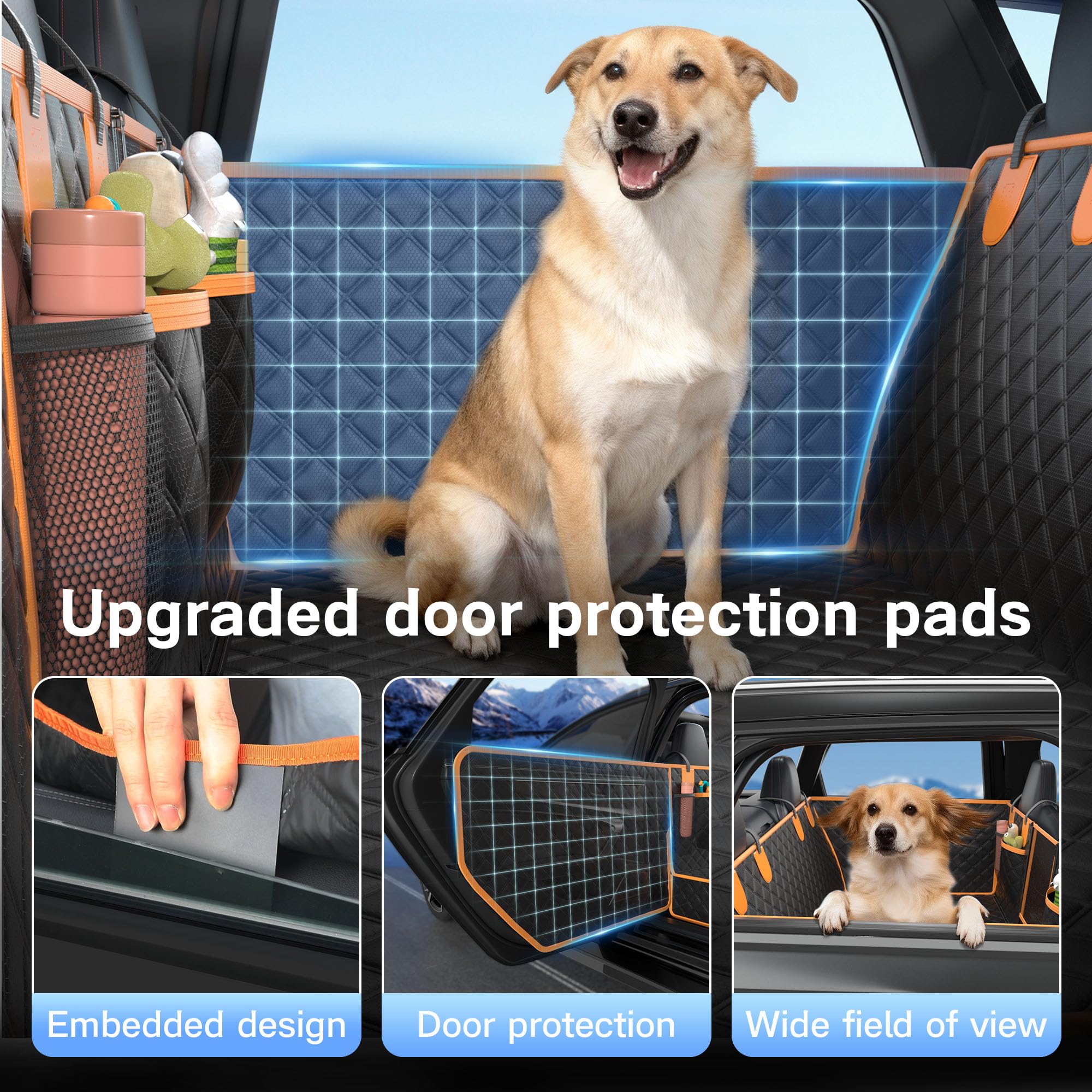 Twesync dog car seat cover waterproof TPU barrier protects interior.