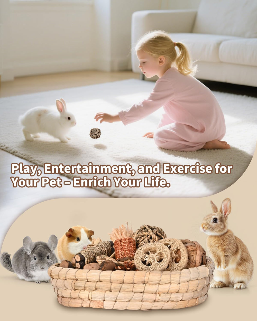 Twilumin apple wood block supports natural chewing