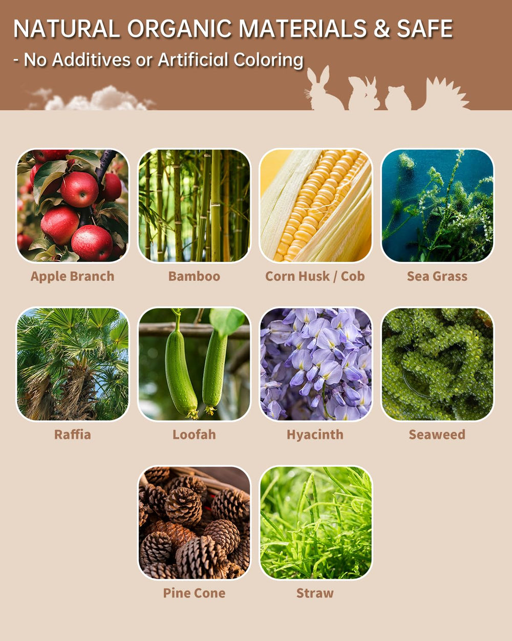 Twilumin woven seagrass carrot toy for interactive chewing