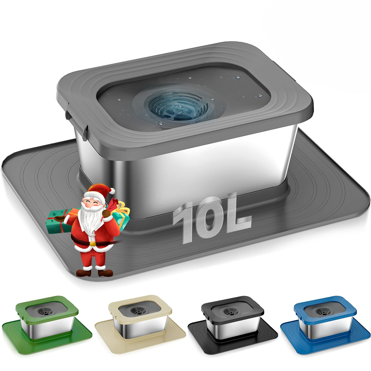 Twinsing 10L no spill dog water bowl with floating disk reduces spills during playtime