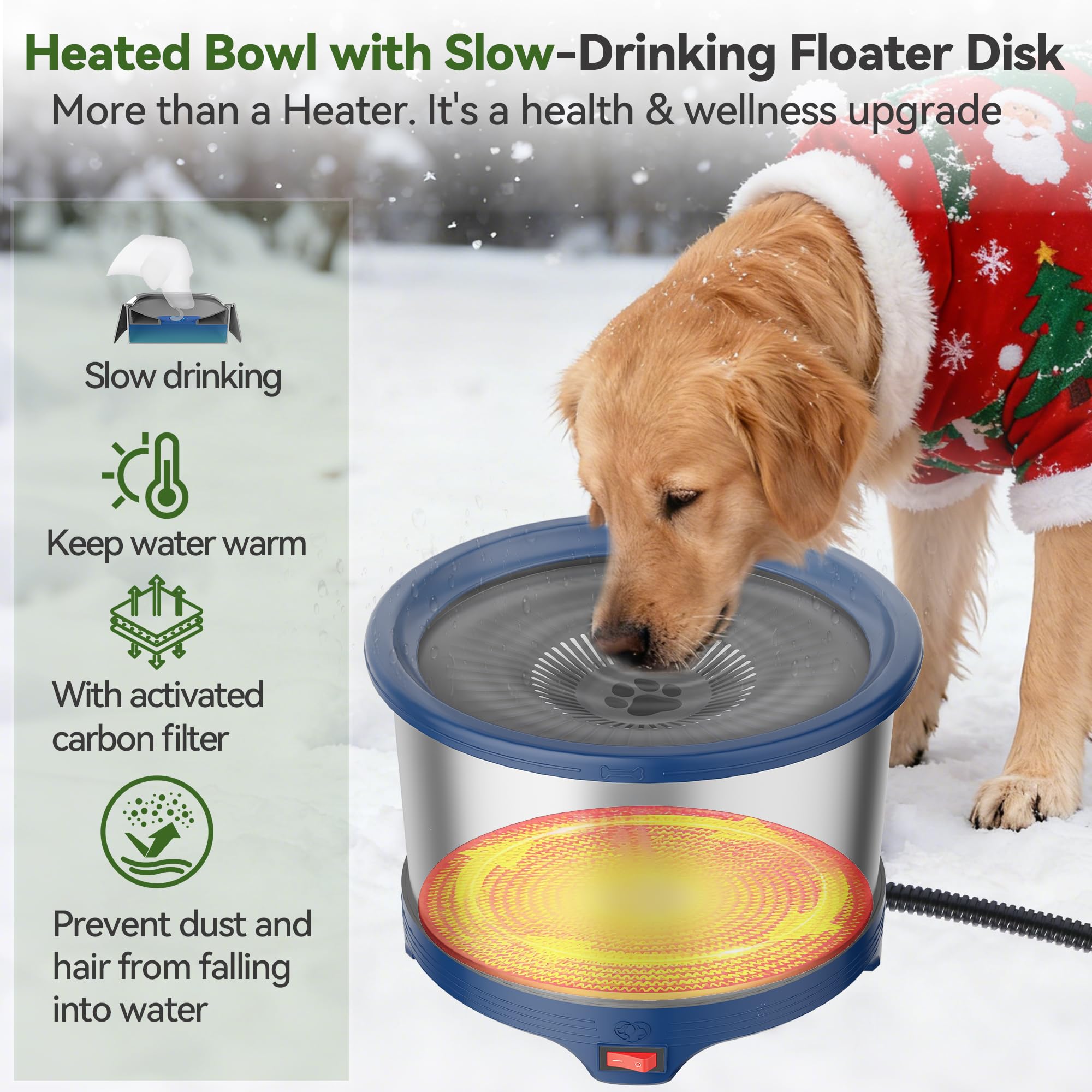 Stainless steel bowl conducts heat quickly in cold weather
