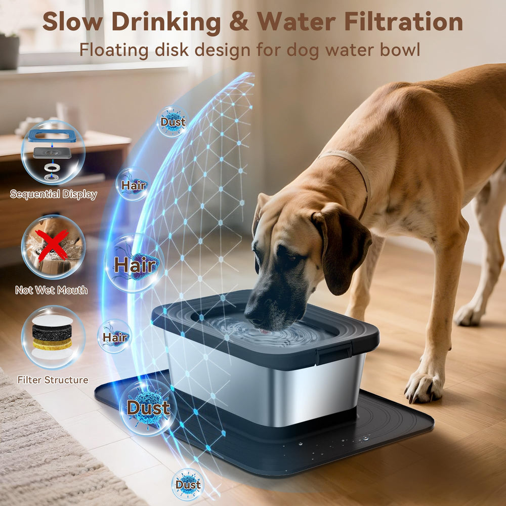 Twinsing 20x15-inch anti-skid mat keeps bowls steady on tile, wood, or carpet.