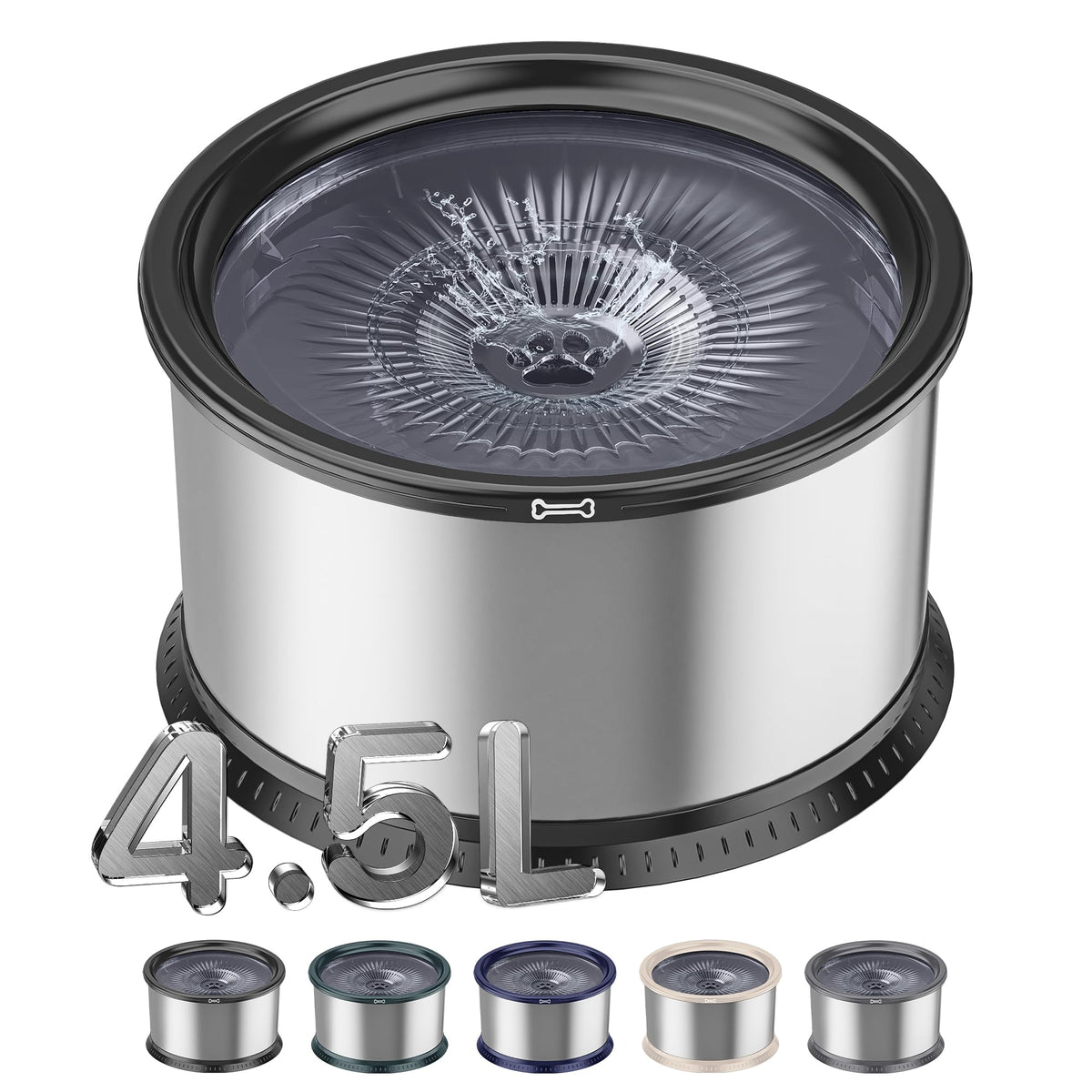 Twinsing 4.5L dog water bowl with large capacity for extended hydration