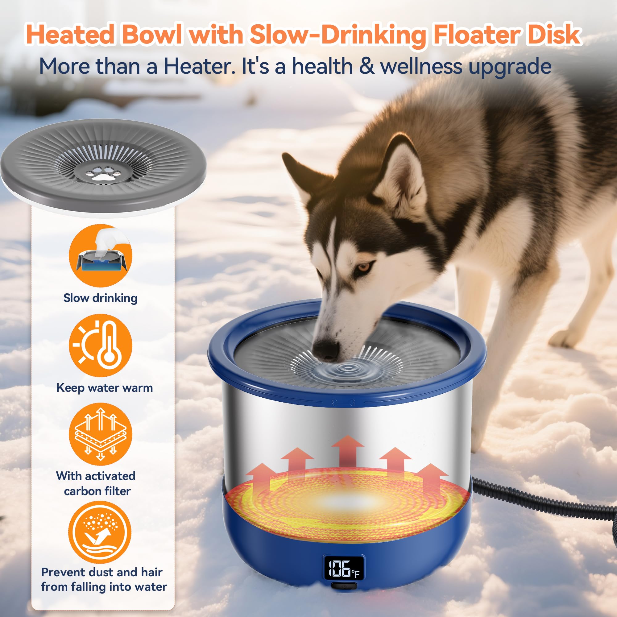Twinsing outdoor-use bowl endures harsh weather while keeping pets hydrated.