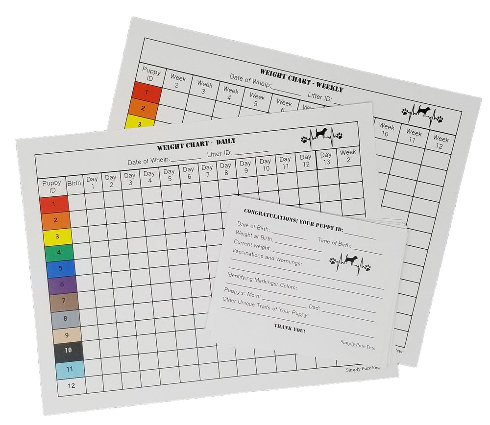 Two Arrows color-coded puppy bands image highlights color-system for quick record matching.