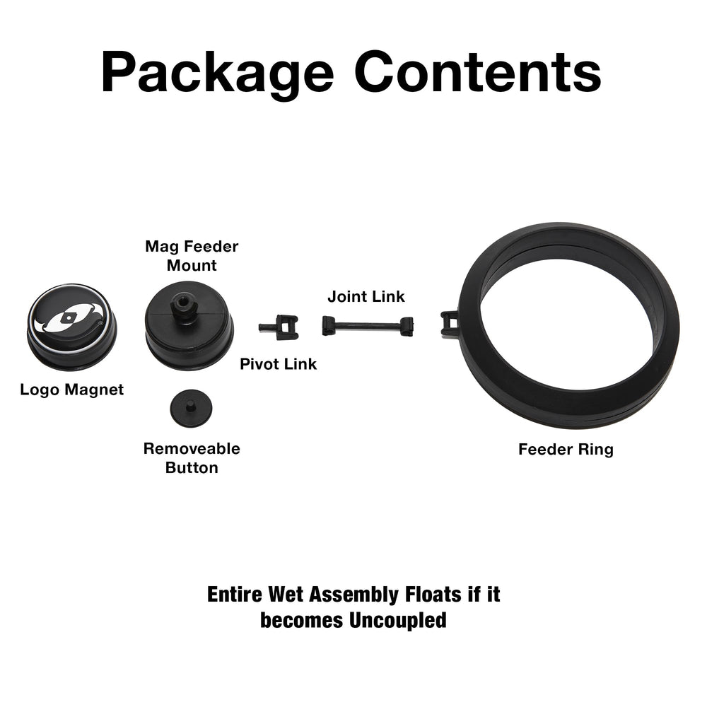 Two Little Fishies MagFeeder ring magnet detail illustrating secure placement