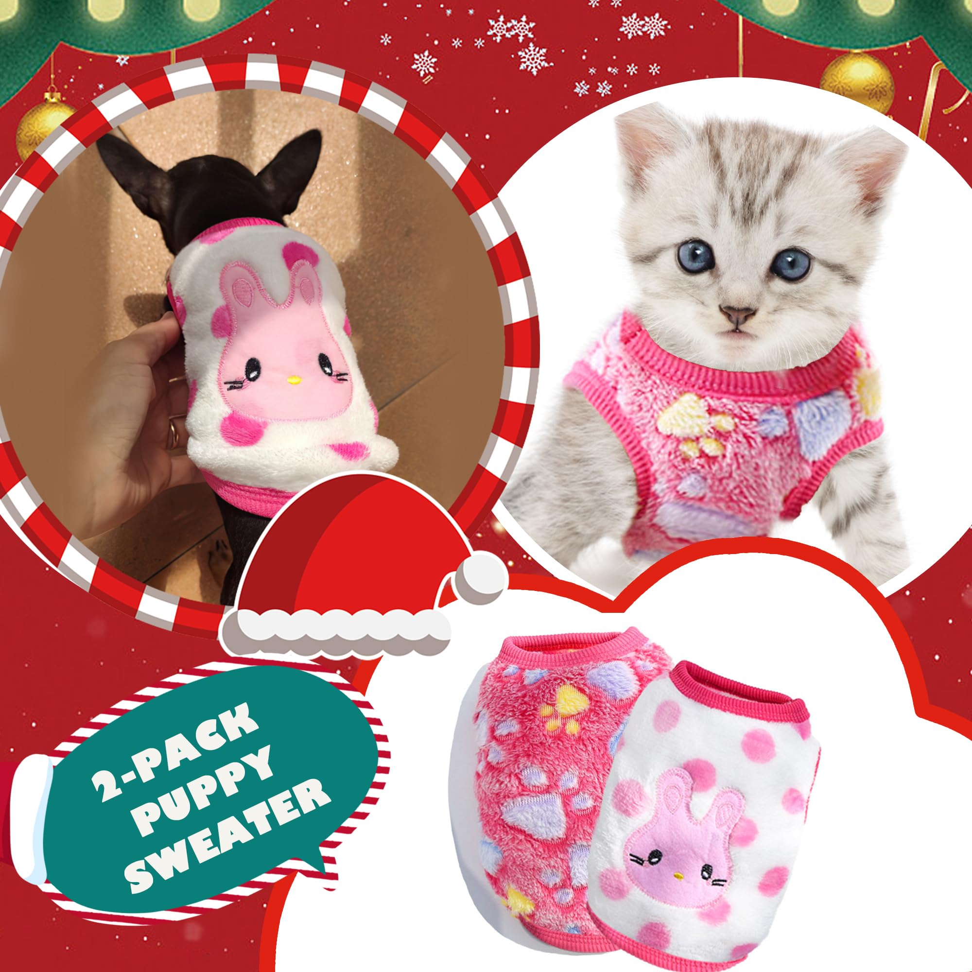 Two-pack pet sweater set offers convenient daily wear for small dogs