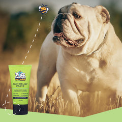 Two Pets and a Half dog skin relief cream application dispenses easy relief
