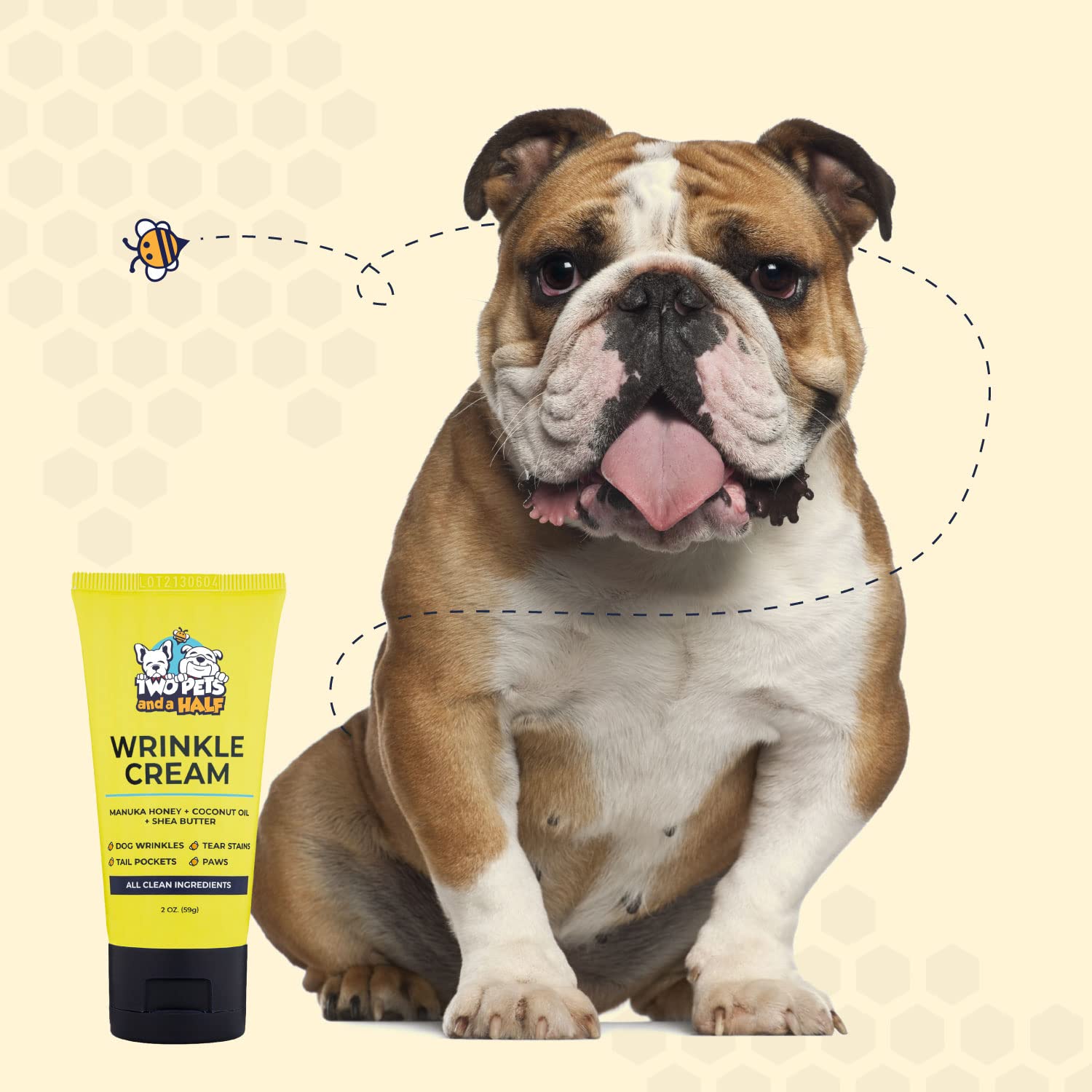 Two Pets and a Half wrinkle wipes and paste combo for dry paw and skin care