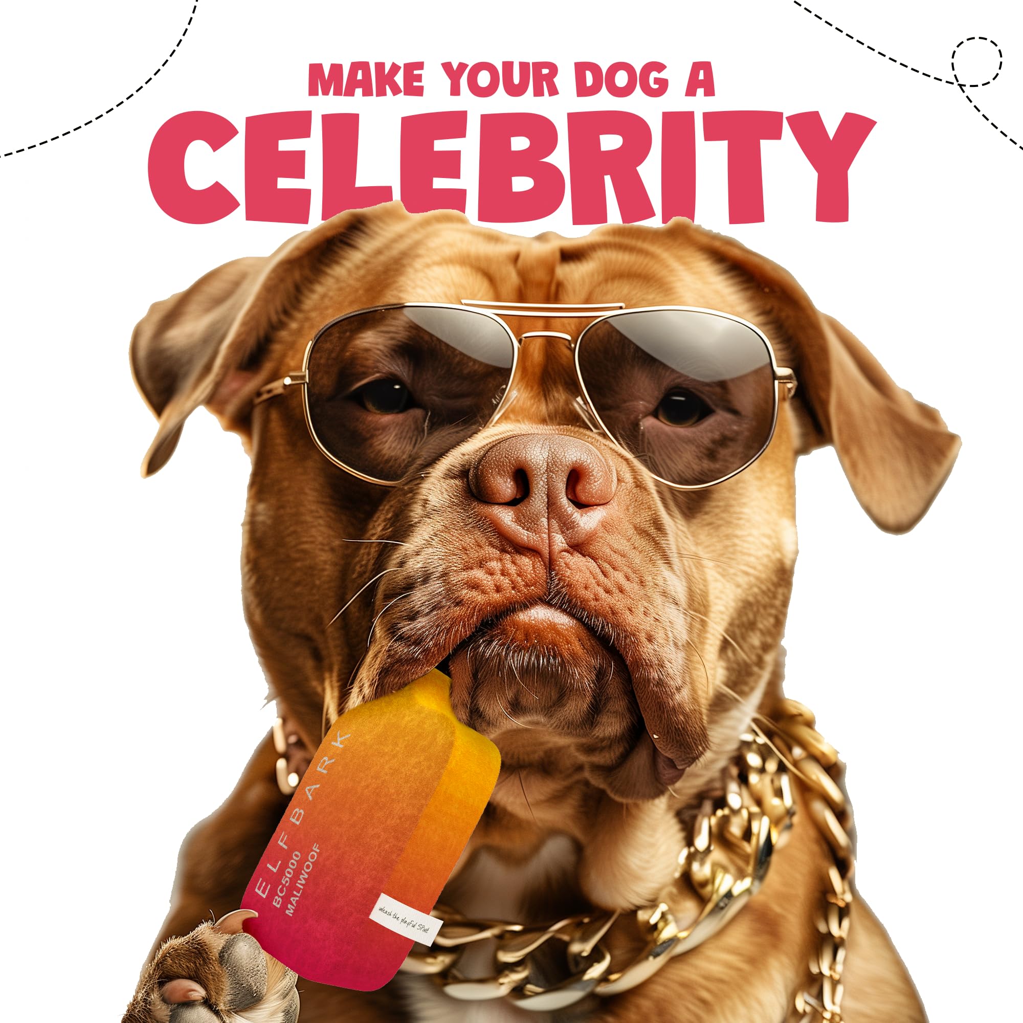 Two Tails Puff Parody Toy peach compact size fits all breeds