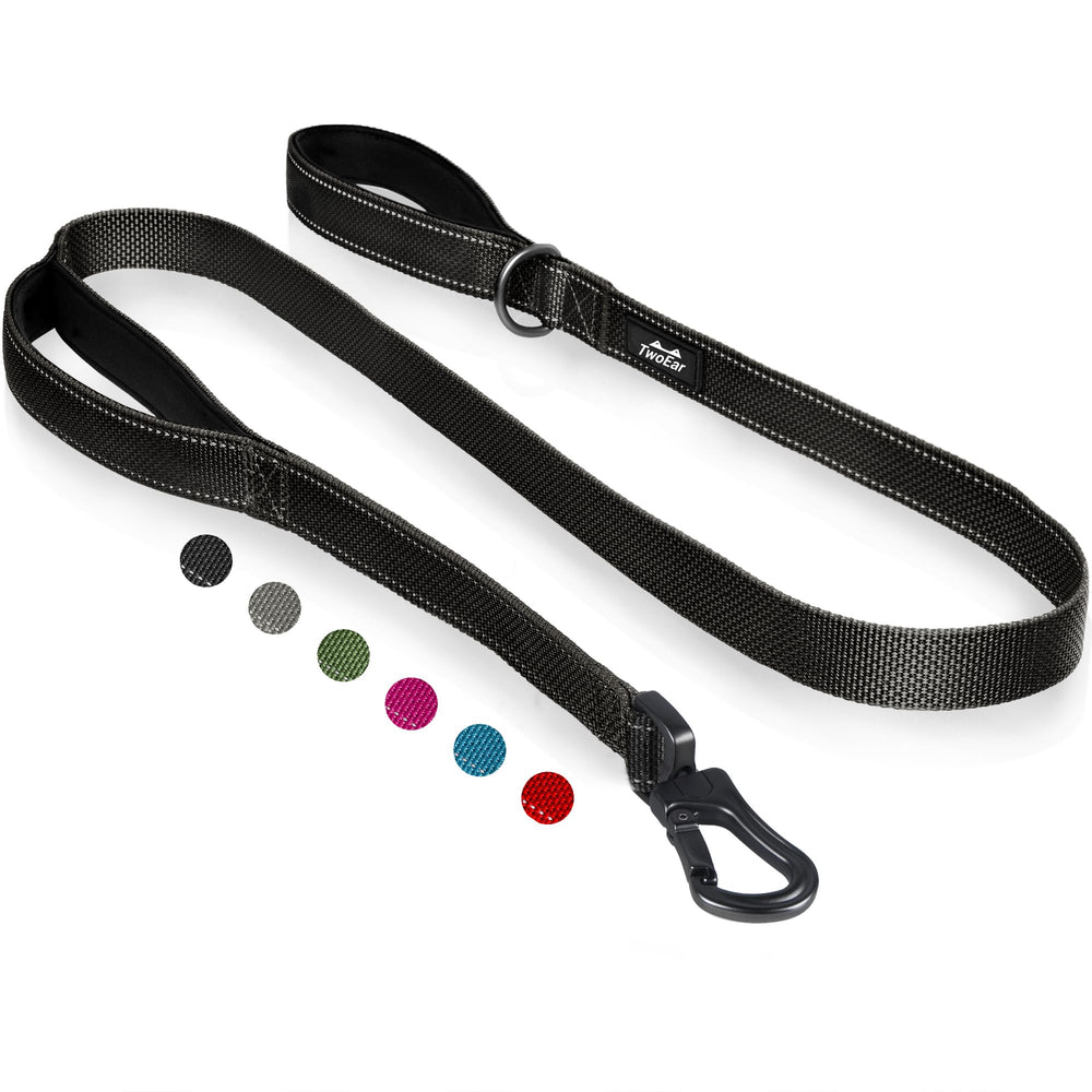 TwoEar 4ft-1in strong-black-dog-leash for durable daily walks