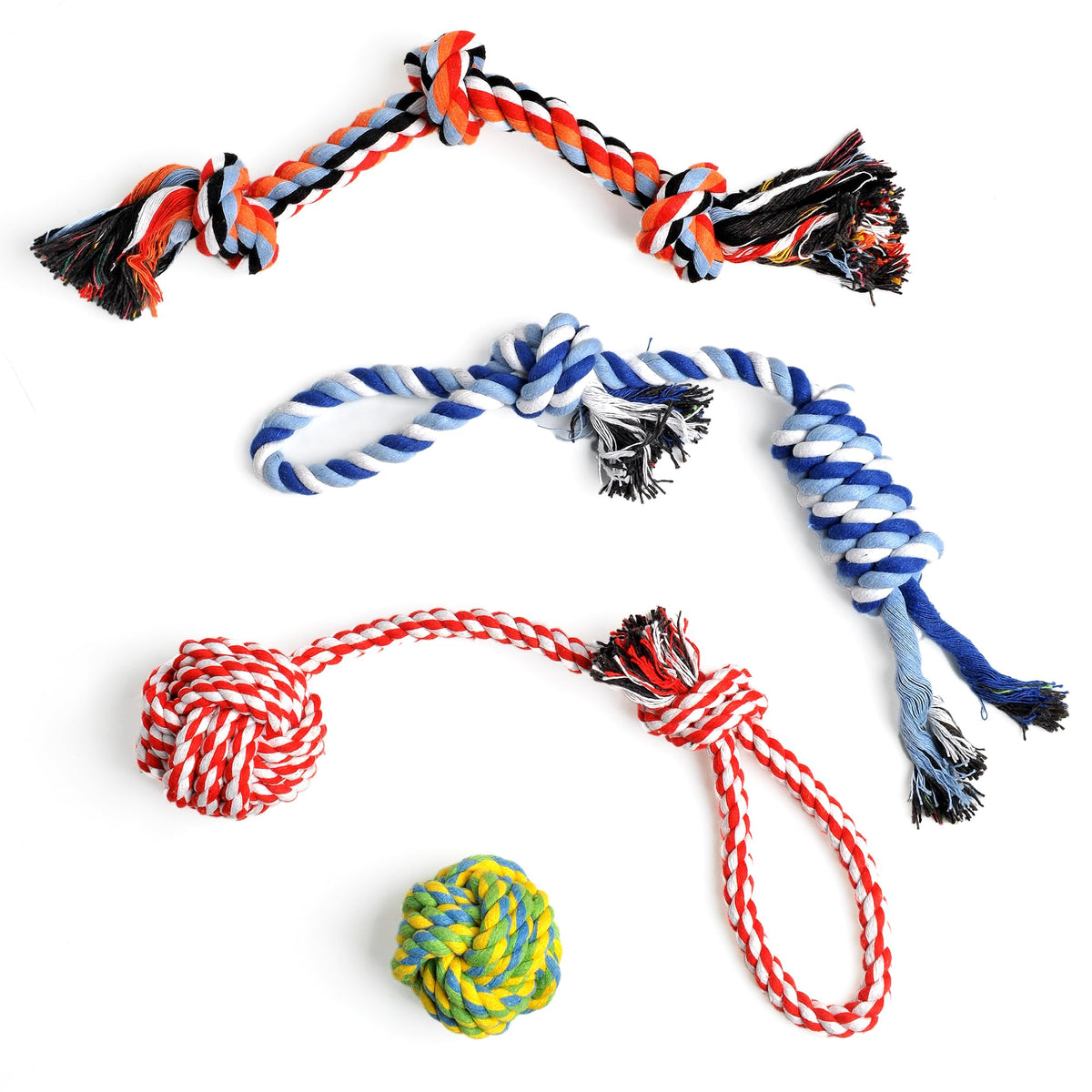 TwoEar dog rope toy 4-pack: tug toy promotes interactive play and training sessions.