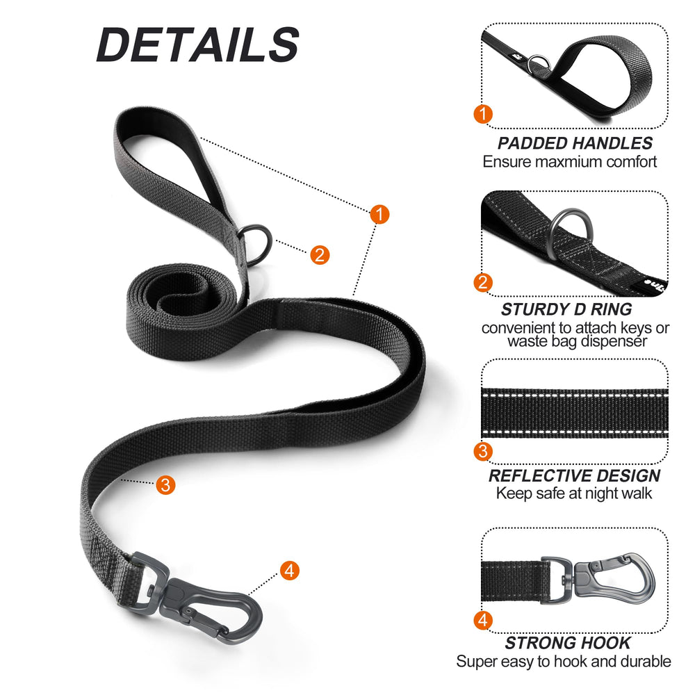 TwoEar dual-padded-handles provide a comfortable grip on walks