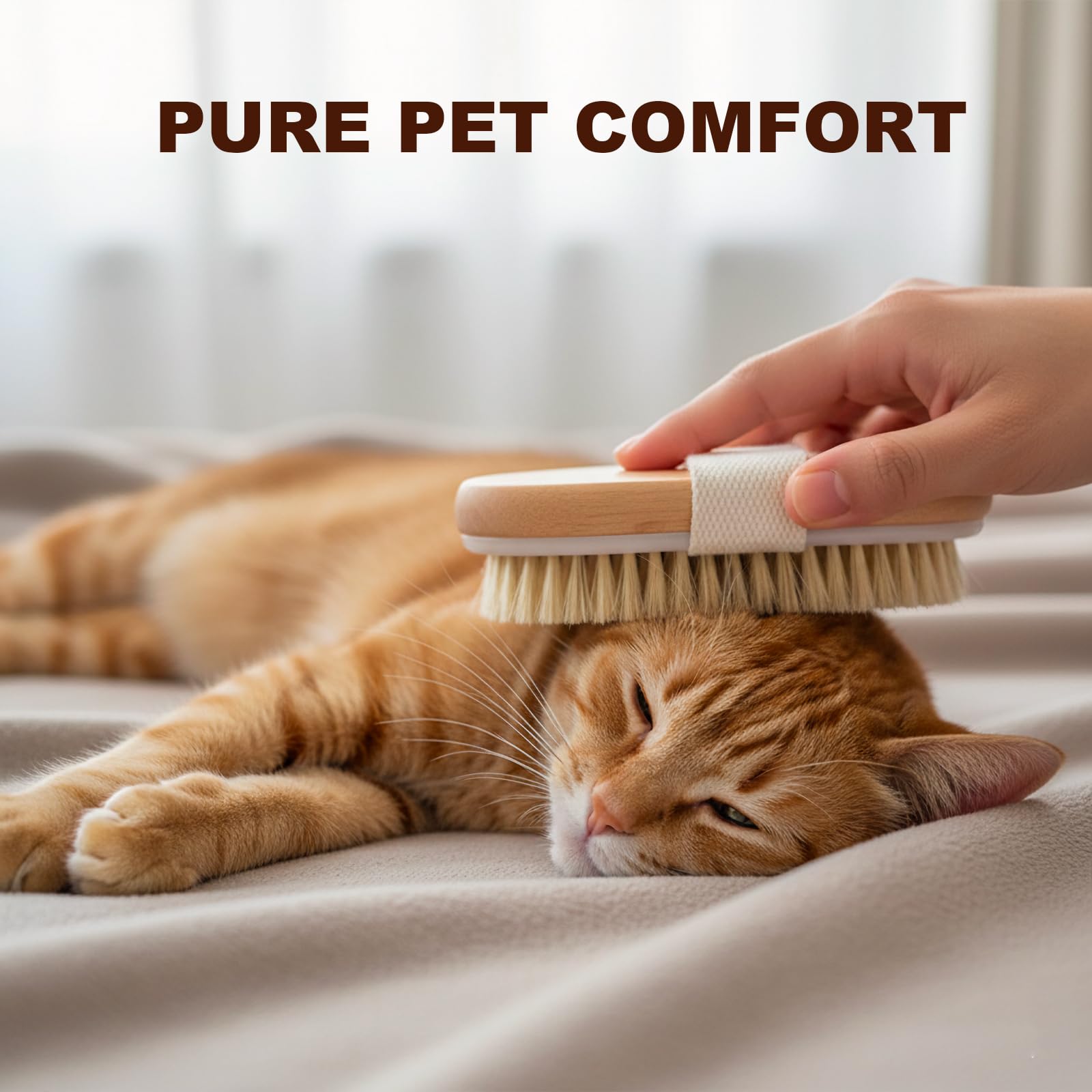 TWPER soft boar-bristle brush massages skin while brushing for comfortable daily grooming.