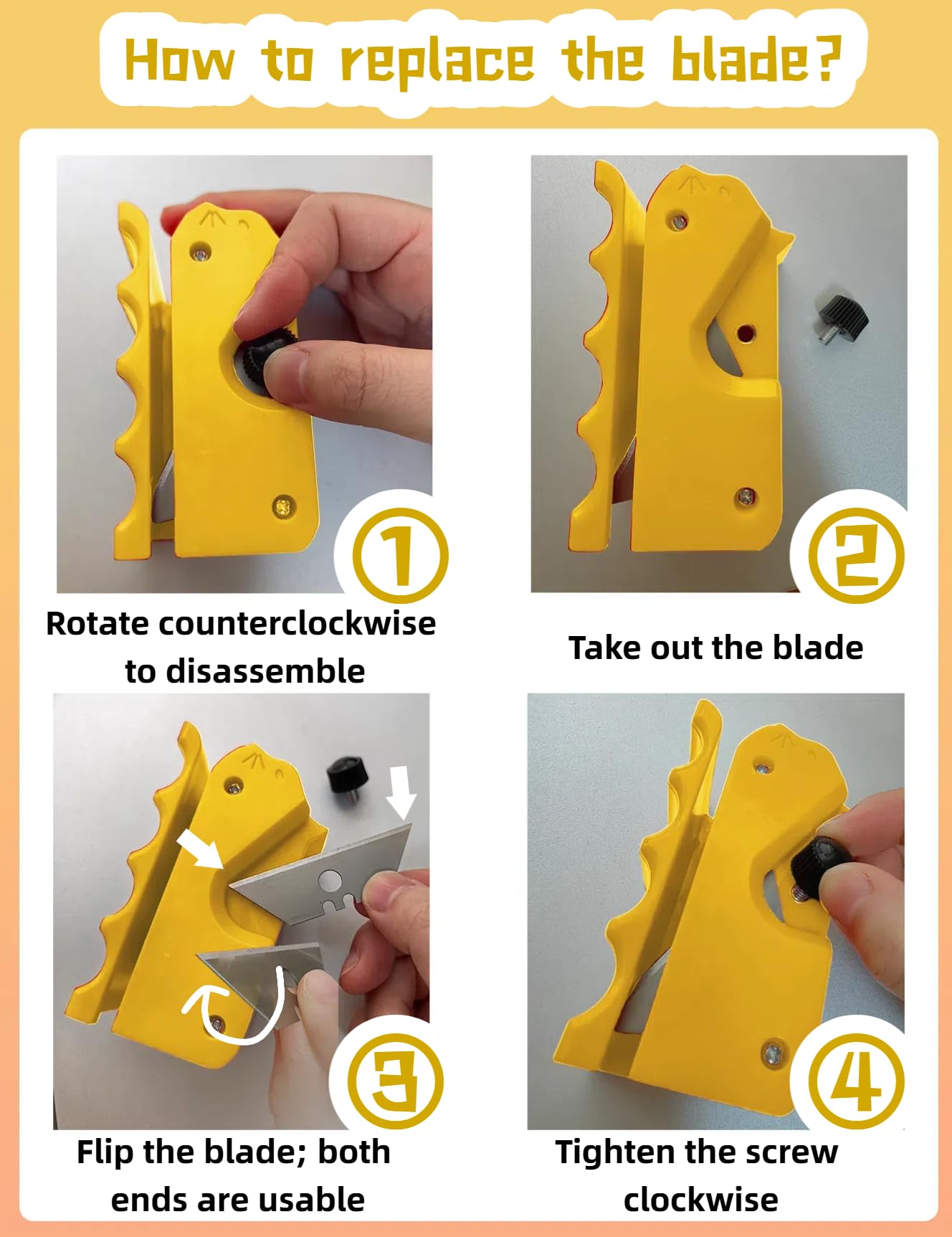 TWWidgon Cardboard Cutter yellow mini demonstrates compact portability for quick projects.