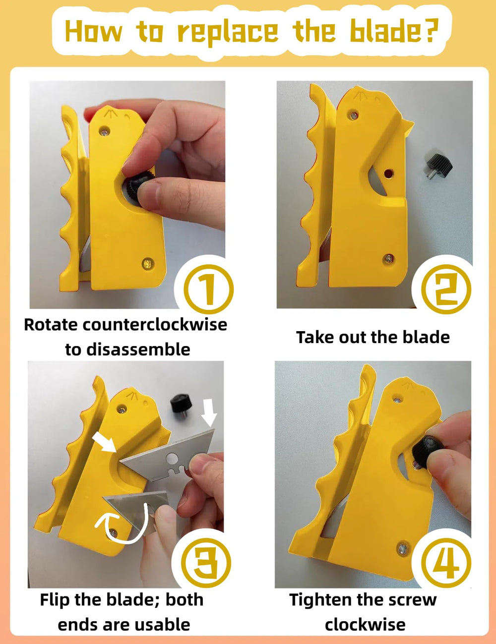 TWWidgon Cardboard Cutter yellow mini demonstrates compact portability for quick projects.
