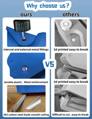 TWWidgon cardboard cutter blue side view highlighting comfortable handle for steady slicing.