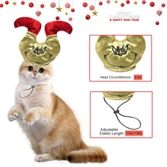 TXALWIQ pet hat with adjustable strap offers secure holiday wear.