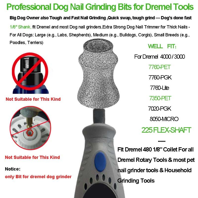TXZGM replacement head tips for pet nail grinder support thick nails and smooth filing.