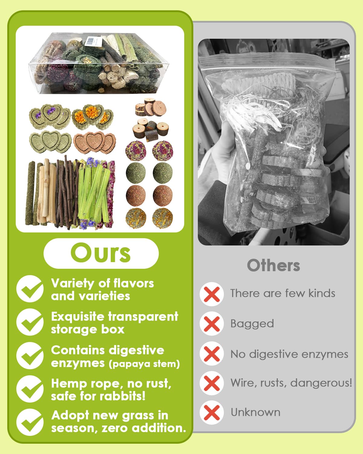 Tyotrbs Marigold Grass Balls stimulate bites for enrichment.