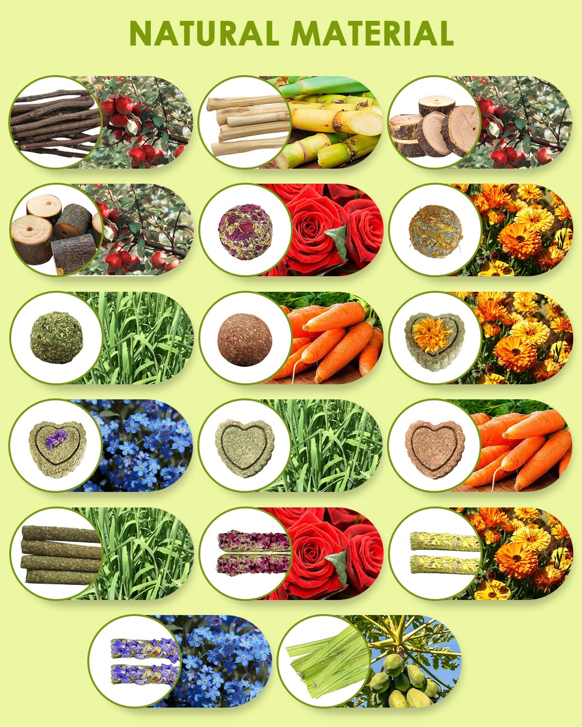 Tyotrbs Papaya Stems Hay Stick offers coarse fiber and aroma.